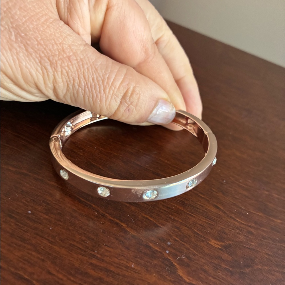 Guess Rose Gold Bracelet with Clear Stones